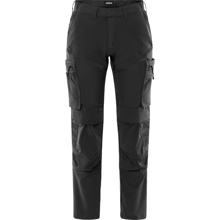 Fristads Womens Lightweight Durable Ripstop 4-Way-Stretch Trousers - 2654 GLWS Black Front1#colour_black