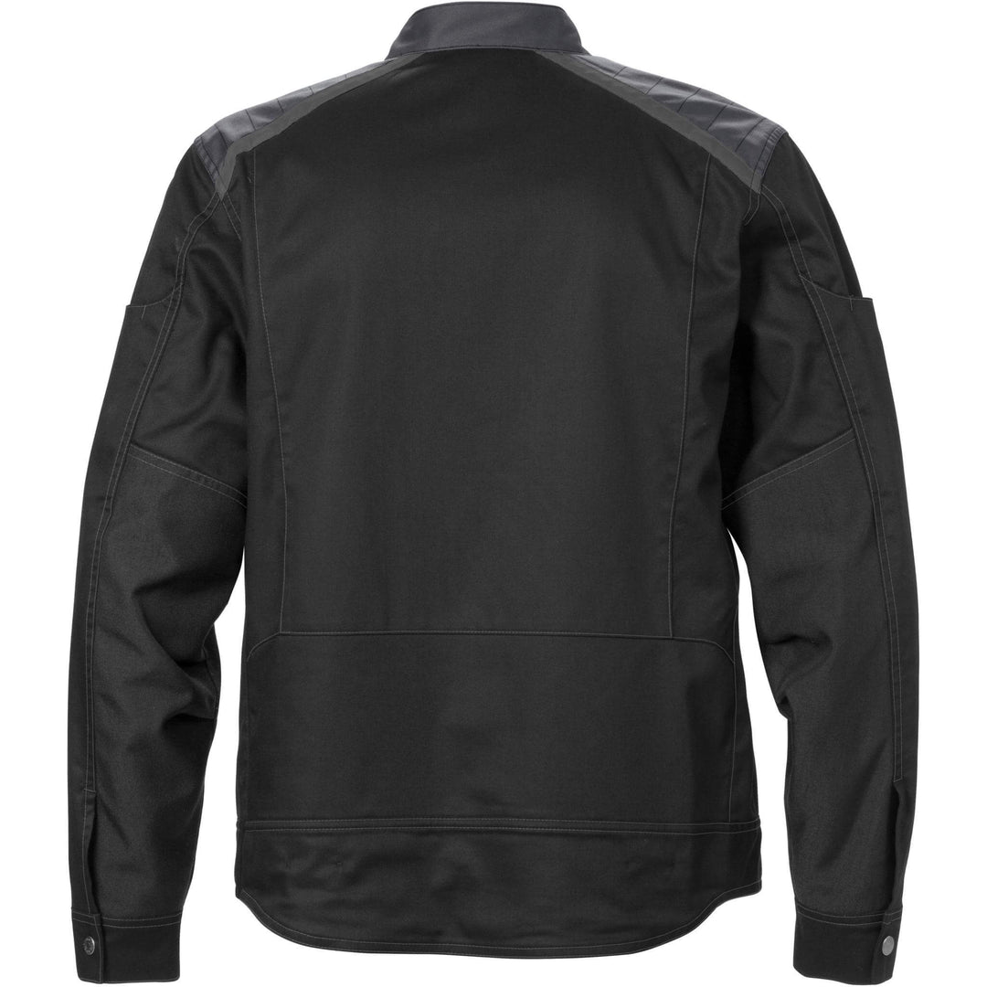 Fristads Womens Lightweight Mechanical Stretch Jacket - 4556 STFP Black/Grey Back1#colour_black-grey