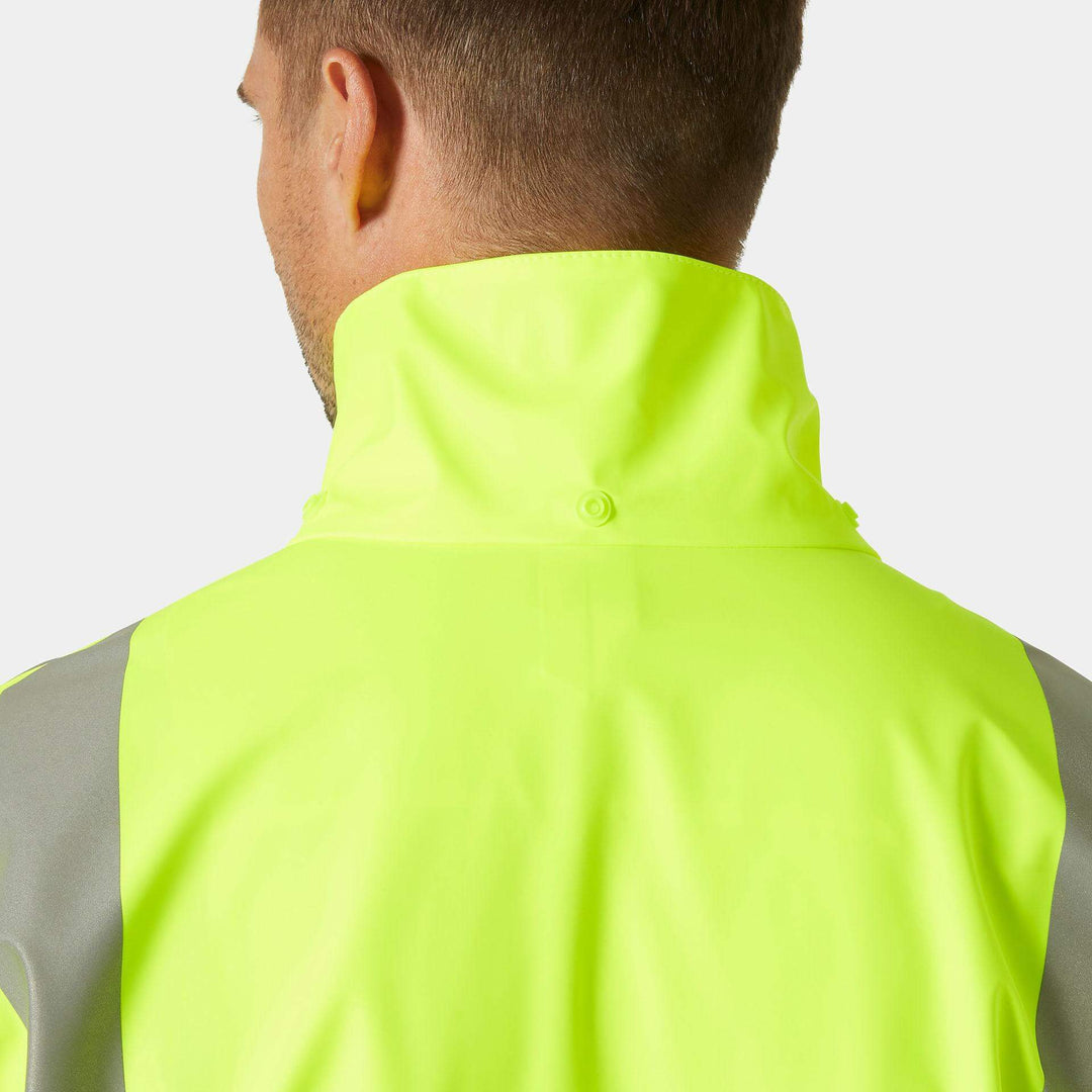 Helly Hansen Addvis Hi-Vis Waterproof Rain Jacket Yellow/Ebony Feature 3#colour_yellow-ebony