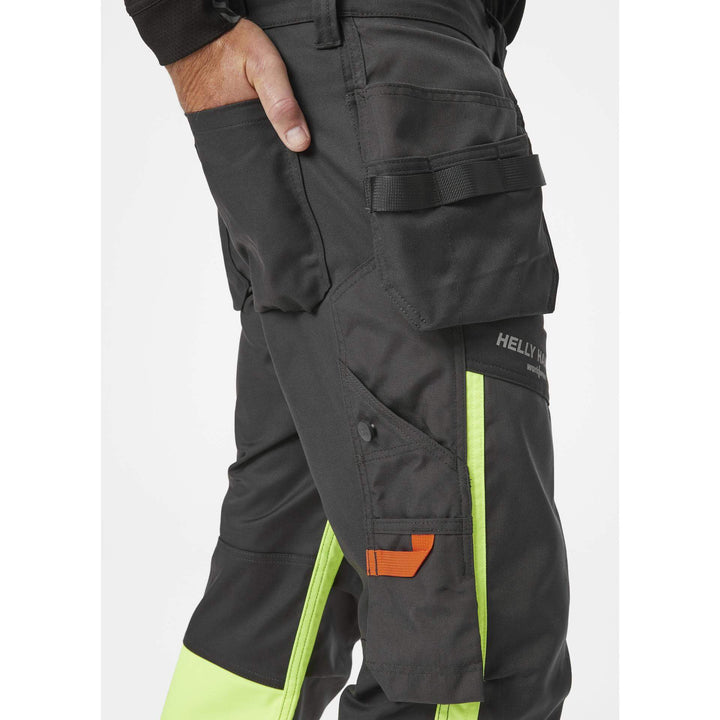 Helly Hansen Alna 2.0 Hi Vis Construction Stretch Trousers Class 1 Yellow/Ebony 6 Feature 2#colour_yellow-ebony