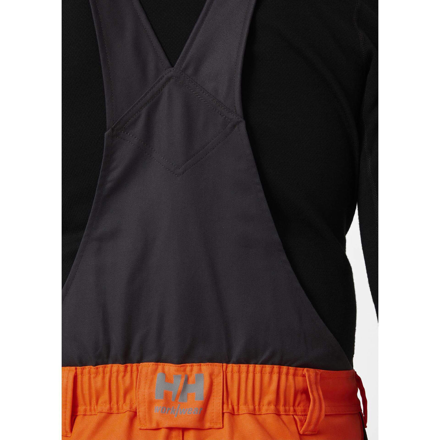 Helly Hansen Alna 2.0 Hi Vis Stretch Construction Bib and Brace Pants Orange/Ebony 8 Feature 4#colour_orange-ebony