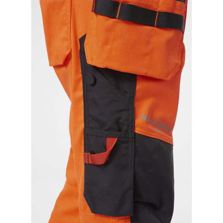 Helly Hansen Alna 2.0 Hi Vis Stretch Construction Bib and Brace Pants Orange/Ebony 9 Feature 5#colour_orange-ebony