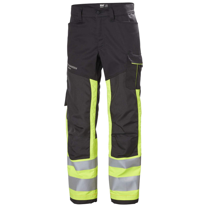 Helly Hansen Alna 2.0 Hi Vis Stretch Work Trousers Class 1 Yellow/Ebony 1 Front 