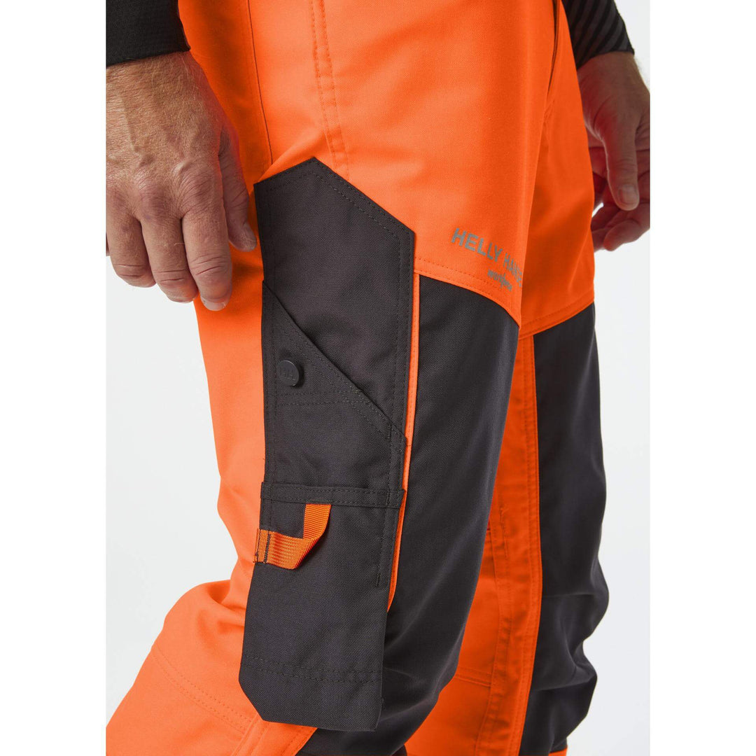 Helly Hansen Alna 2.0 Hi Vis Stretch Work Trousers Class 2 Orange/Ebony 6 Feature 2#colour_orange-ebony