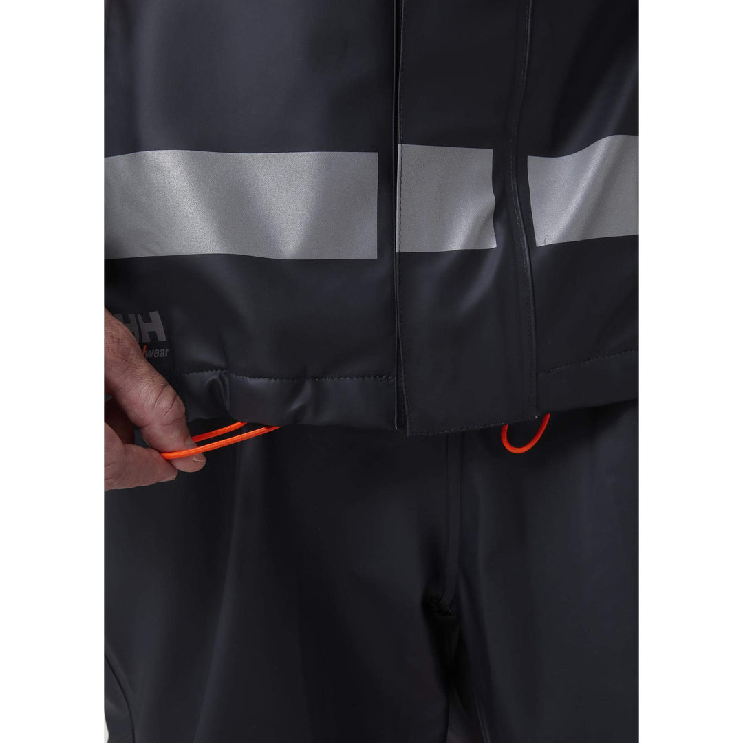 Helly Hansen Alna 2.0 Hi Vis Waterproof Rain Jacket Orange/Ebony 7 Feature 3#colour_orange-ebony