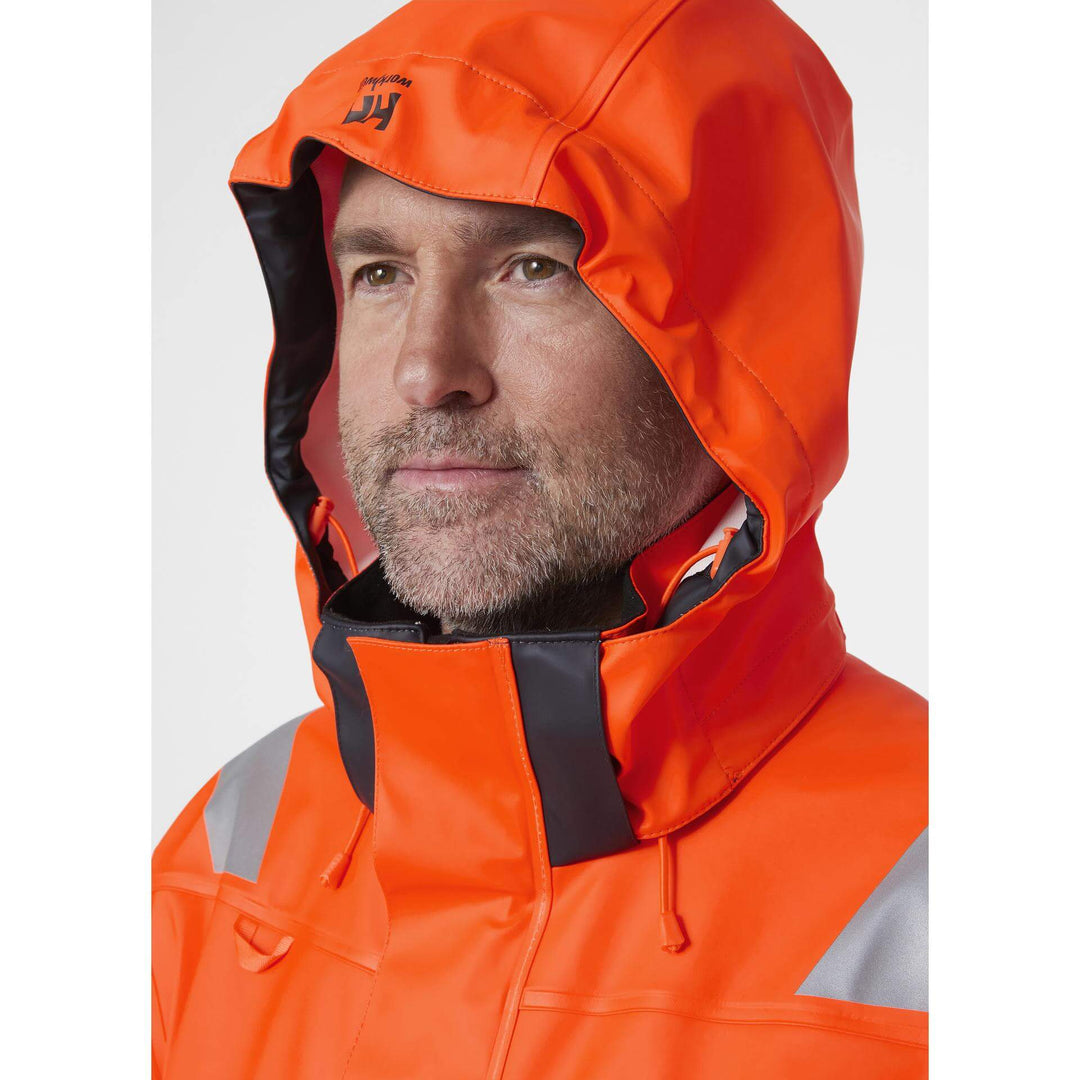 Helly Hansen Alna 2.0 Hi Vis Waterproof Rain Jacket Orange/Ebony 8 Feature 4#colour_orange-ebony