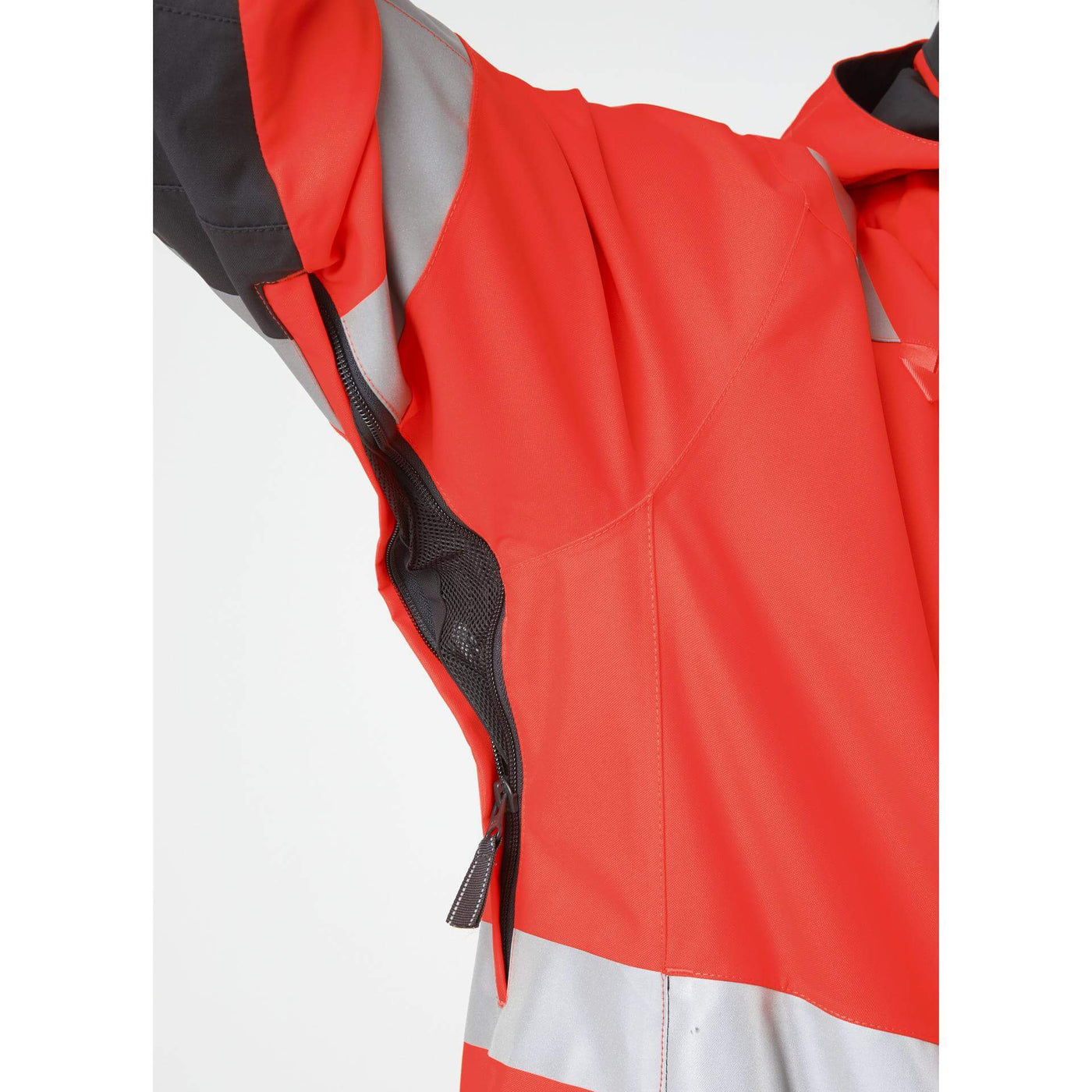 Helly Hansen Alna 2.0 Hi Vis Waterproof Shell Jacket Red/Ebony Feature 3#colour_red-ebony