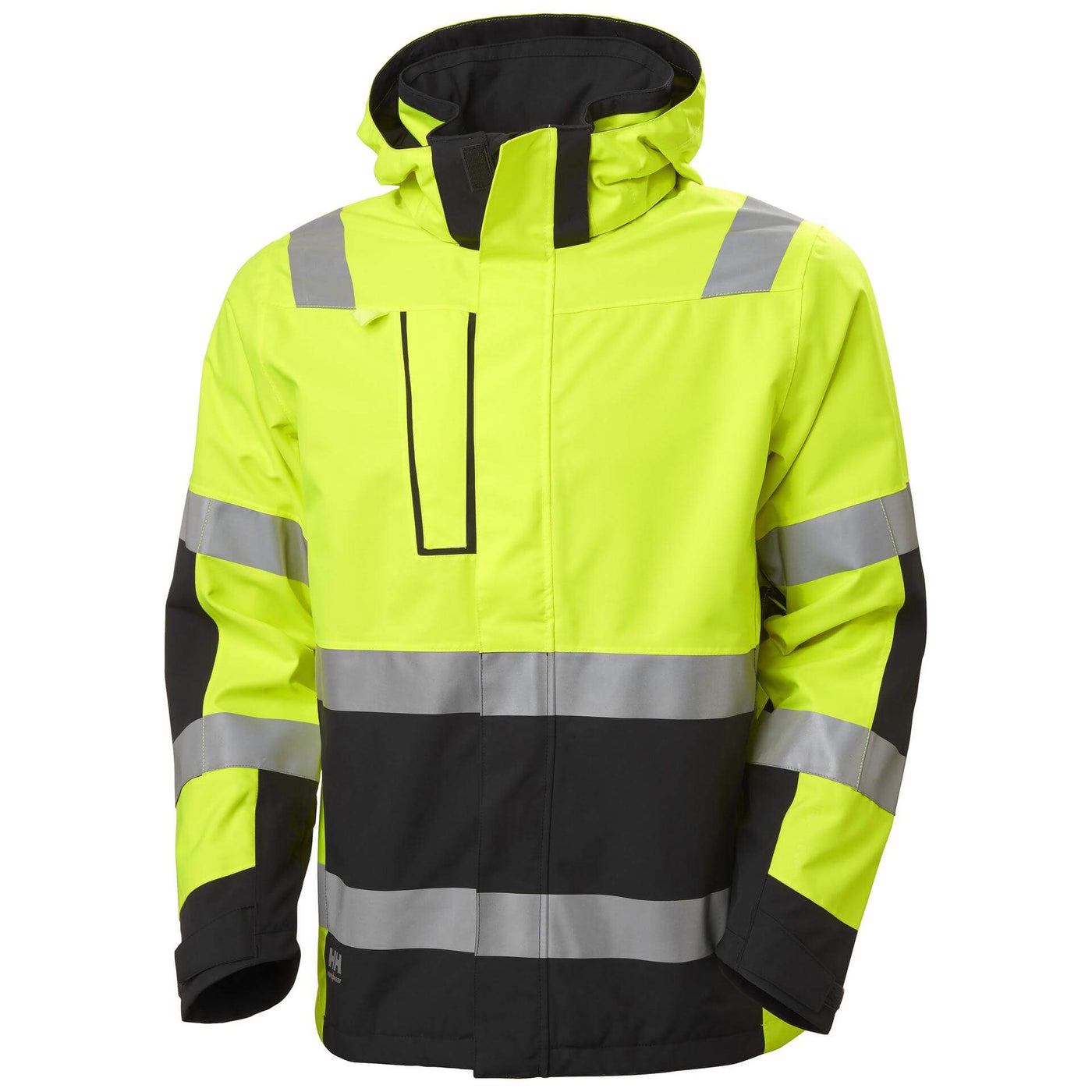 Helly Hansen Alna 2.0 Hi Vis Waterproof Shell Jacket Yellow/Ebony 1 Front #colour_yellow-ebony