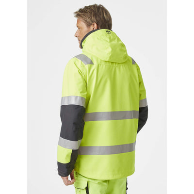 Helly Hansen Alna 2.0 Hi Vis Waterproof Shell Jacket Yellow/Ebony OnBody 2#colour_yellow-ebony