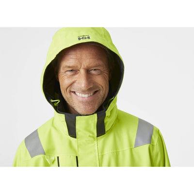 Helly Hansen Alna 2.0 Hi Vis Waterproof Shell Jacket Yellow/Ebony Feature 4#colour_yellow-ebony