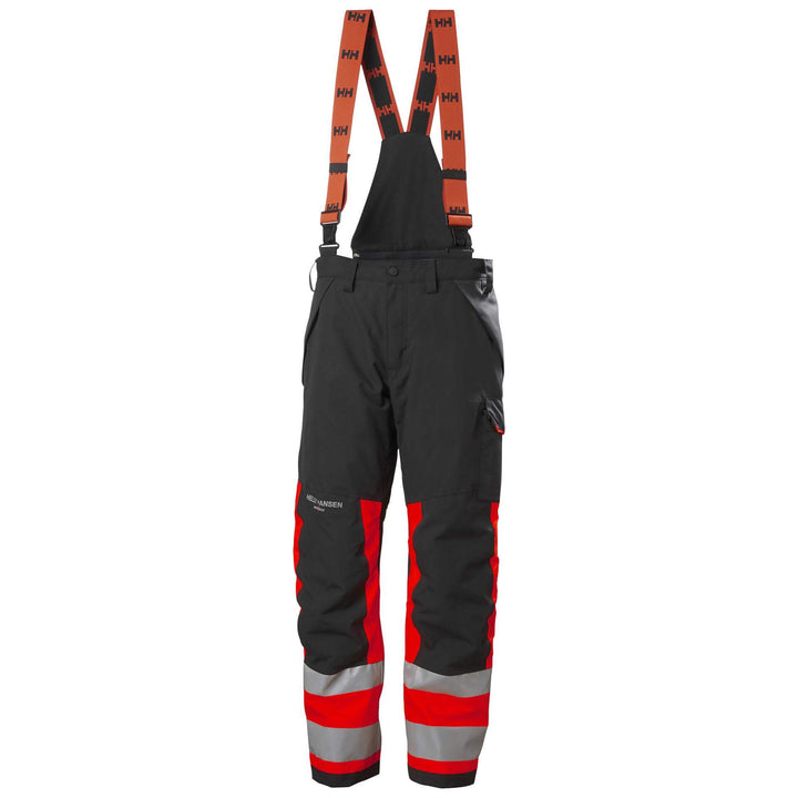 Helly Hansen Alna 2.0 Hi Vis Winter Insulated Bib and Brace Trousers Class 1 Red/Ebony 1 Front 