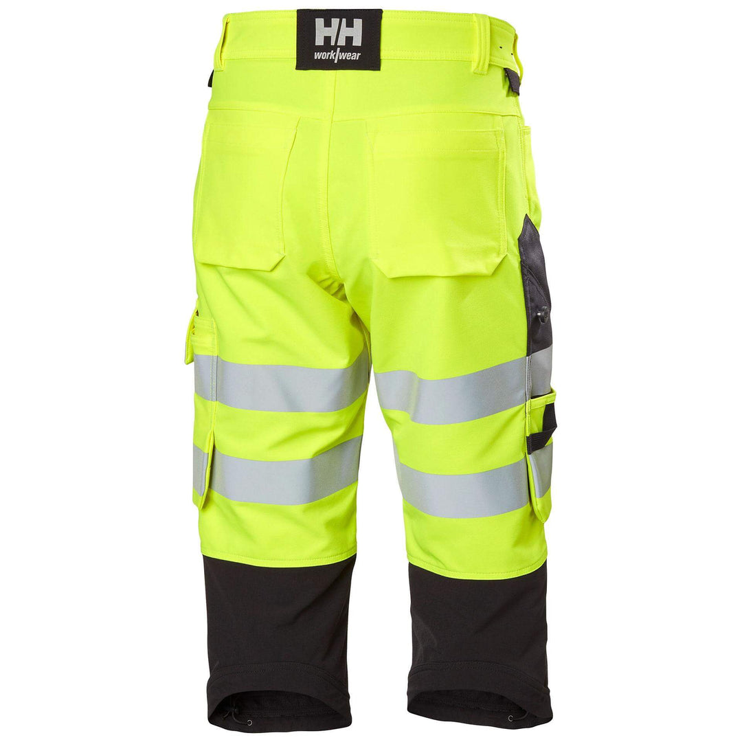 Helly Hansen Alna 4X Connect Hi-Vis 4-Way-Stretch Pirate Trousers Yellow/Ebony Back#colour_yellow-ebony