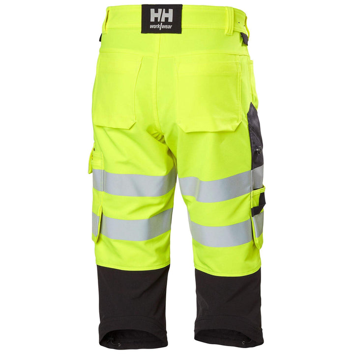 Helly Hansen Alna 4X Connect Hi-Vis 4-Way-Stretch Pirate Trousers Yellow/Ebony Back#colour_yellow-ebony