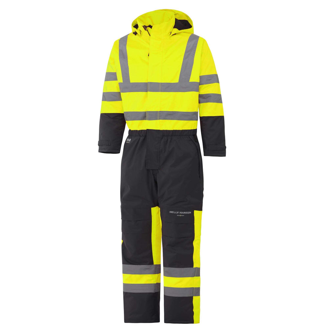 Helly Hansen Alta Hi Vis Waterproof Insulated Winter Suit Yellow/Charcoal Front#colour_yellow-charcoal