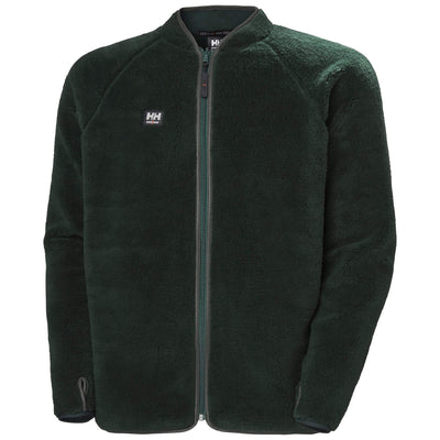 Helly Hansen Basel Reversible Pile Fleece Jacket Dark Green Front#colour_dark-green