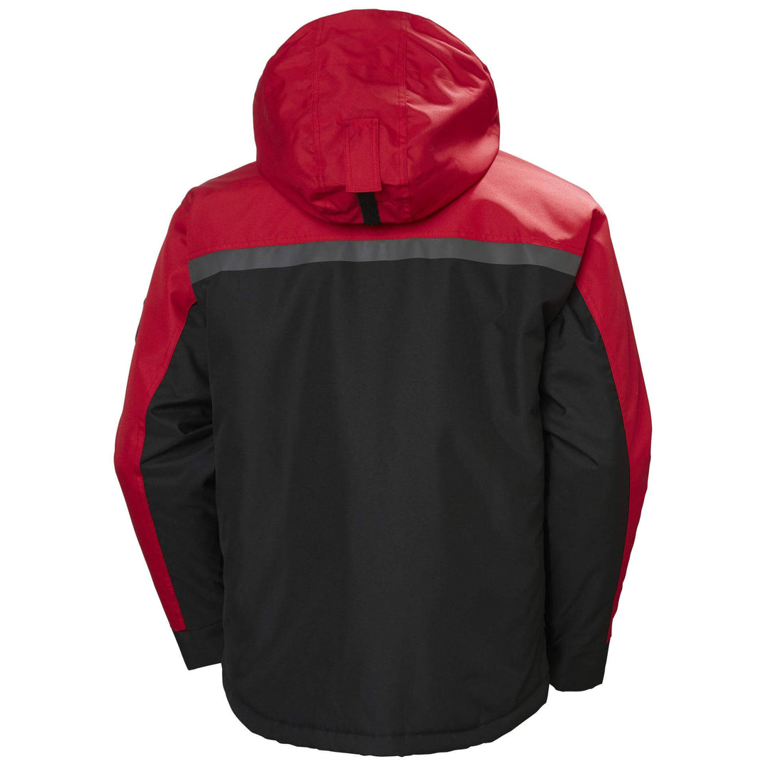 Helly Hansen Berg Insulated Winter Jacket HH Red/Black 2 Rear #colour_hh-red-black