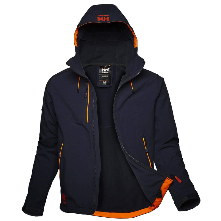 Helly Hansen Chelsea Evolution Hooded Softshell Jacket Navy 3 Hero #colour_navy