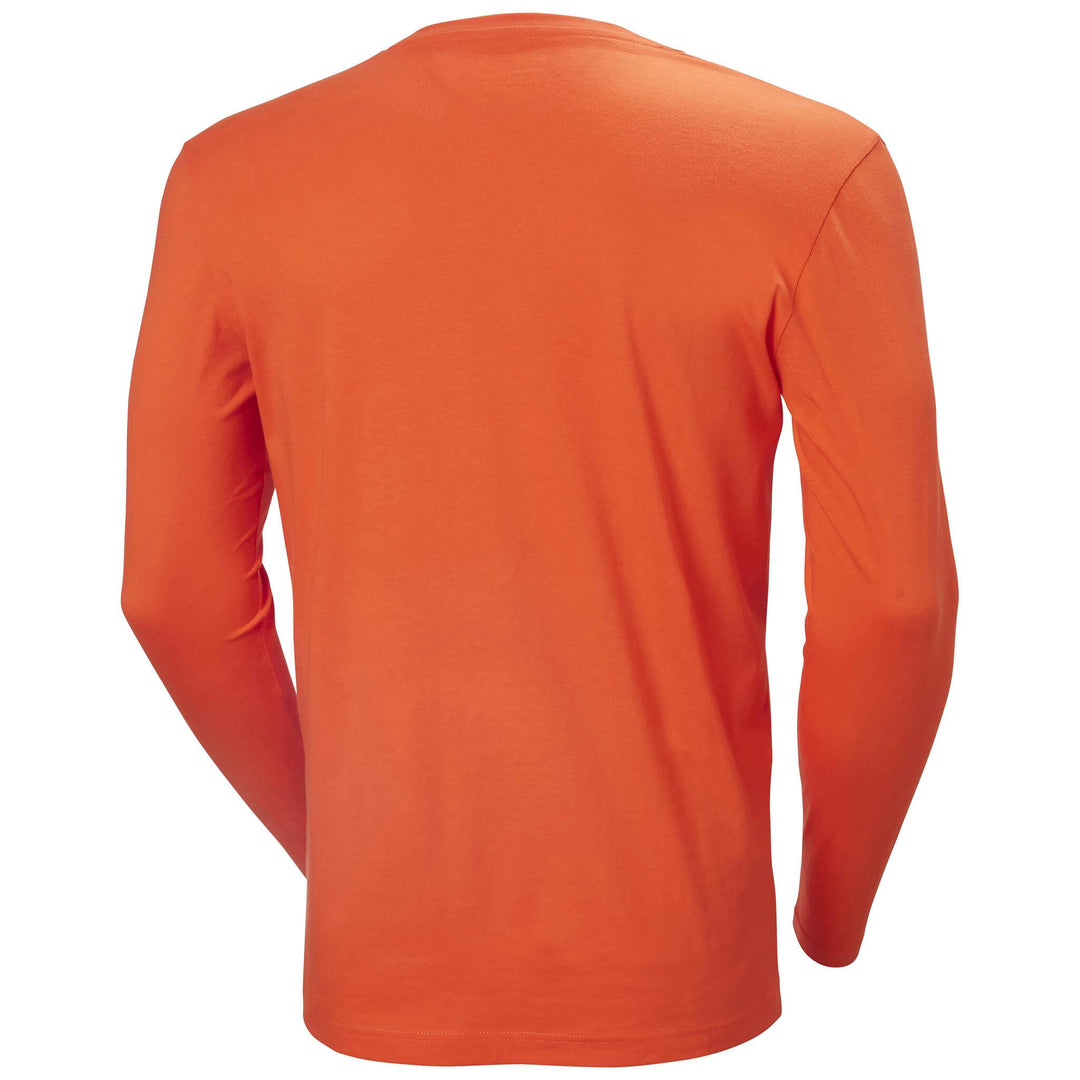 Helly Hansen Classic HH Logo Longsleeve Shirt Dark Orange Back #colour_dark-orange