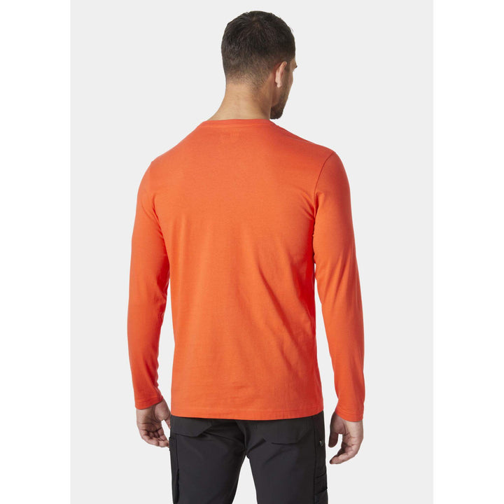 Helly Hansen Classic HH Logo Longsleeve Shirt Dark Orange OnBody 2 #colour_dark-orange