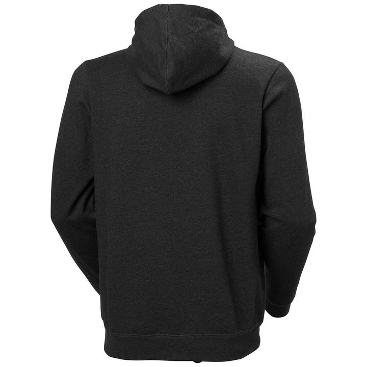 Helly Hansen Classic HH Logo Zip Hoodie Black Melange Back#colour_black-melange