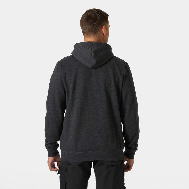 Helly Hansen Classic HH Logo Zip Hoodie Black Melange OnBody 2#colour_black-melange