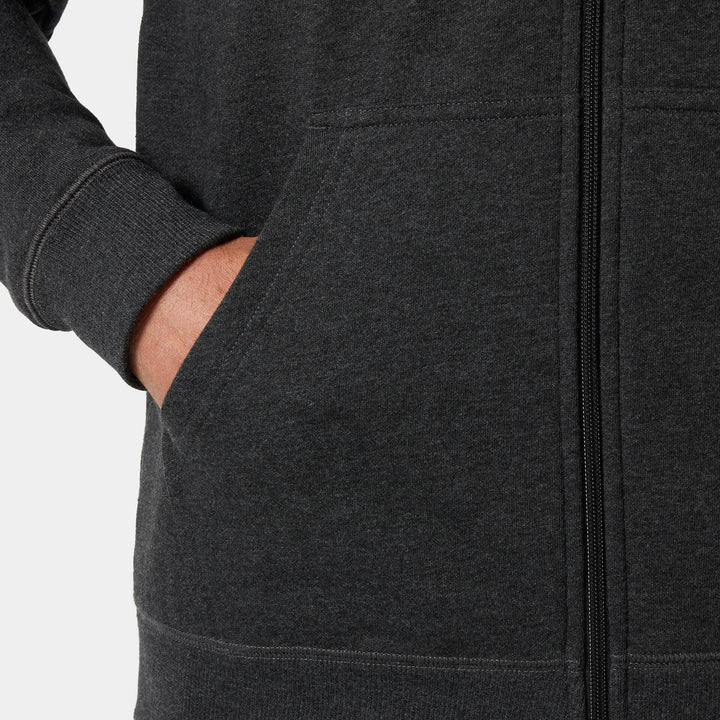 Helly Hansen Classic HH Logo Zip Hoodie Black Melange Feature 2#colour_black-melange