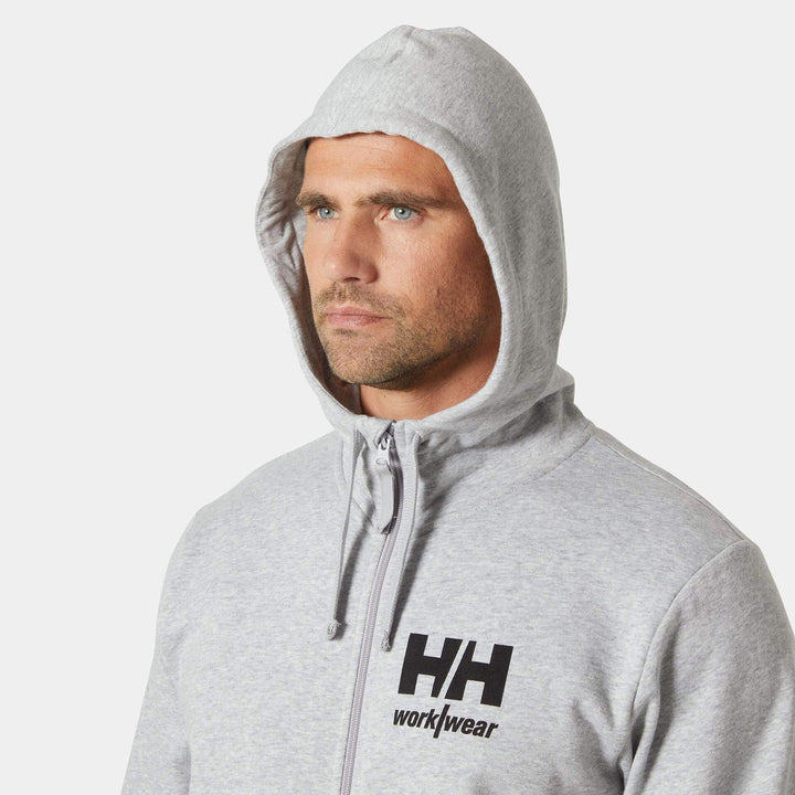 Helly Hansen Classic HH Logo Zip Hoodie Light Grey Melange Feature 1#colour_light-grey-melange