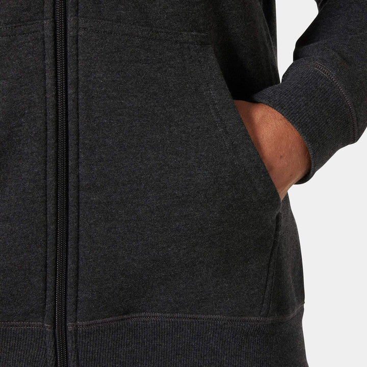 Helly Hansen Classic HH Logo Zip Sweatshirt Black Melange Feature 1#colour_black-melange