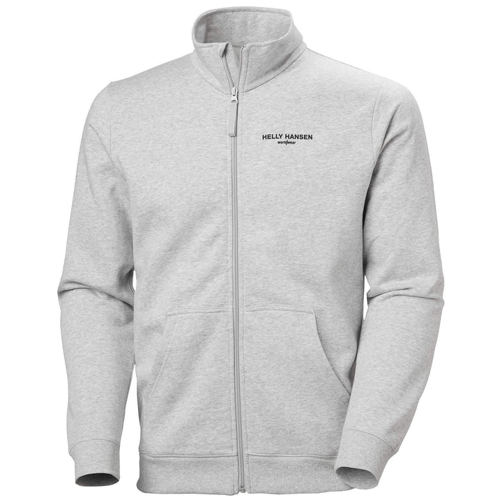 Helly Hansen Classic HH Logo Zip Sweatshirt Light Grey Melange Front#colour_light-grey-melange