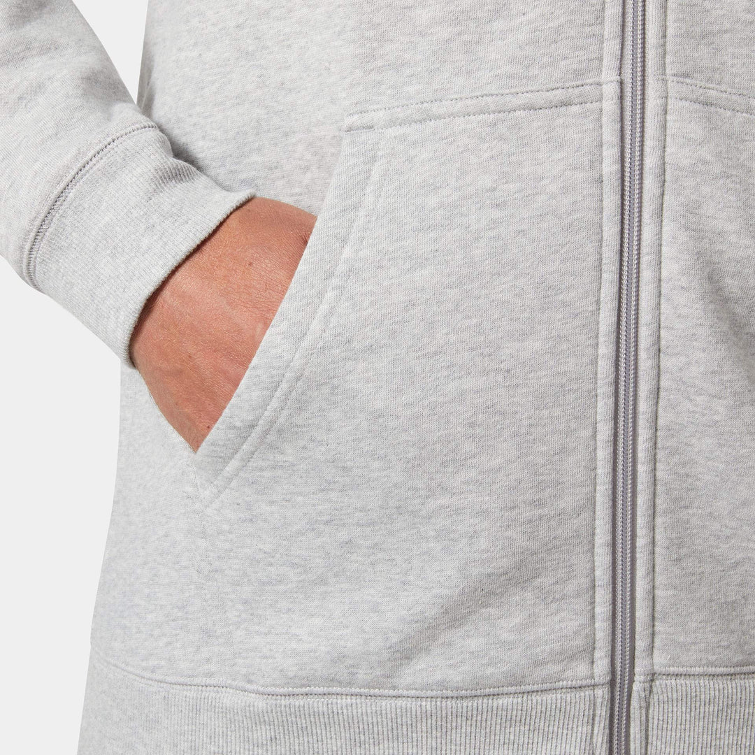 Helly Hansen Classic HH Logo Zip Sweatshirt Light Grey Melange Feature 2#colour_light-grey-melange