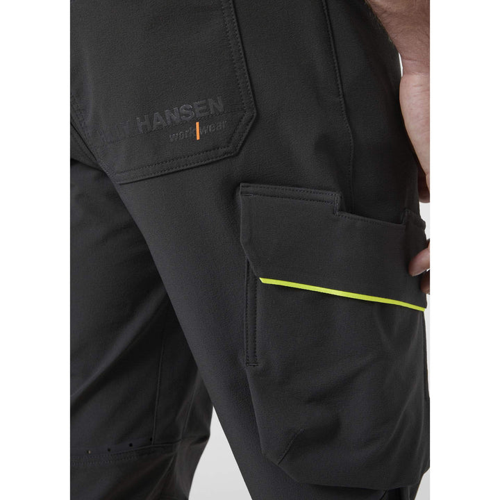 Helly Hansen ICU BRZ Hi Vis Service Work Trousers Class 1 Yellow/Ebony 6 Feature 2#colour_yellow-ebony