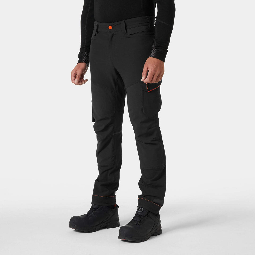 Helly Hansen Kensington BRZ Connect Lightweight Work Trousers Black OnBody 1#colour_black