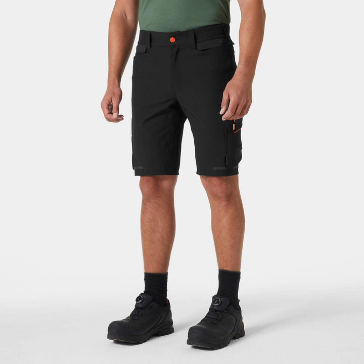Helly Hansen Kensington Connect Lightweight Work Shorts Black OnBody 1#colour_black
