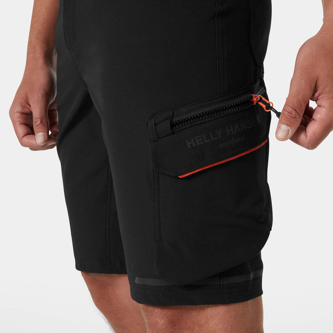 Helly Hansen Kensington Connect Lightweight Work Shorts Black Feature 1#colour_black