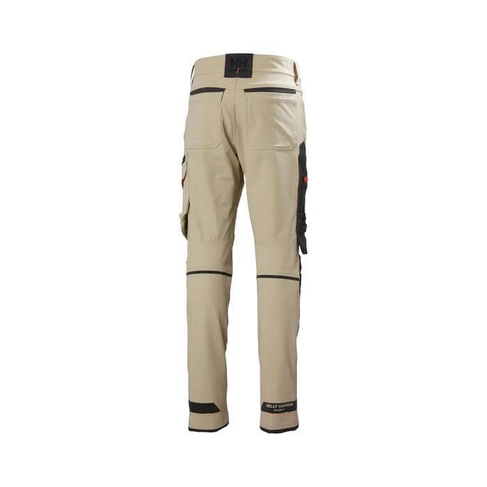 Helly Hansen Kensington Stretch Work Trousers HH Sandy/Ebony 2 Rear #colour_hh-sandy-ebony