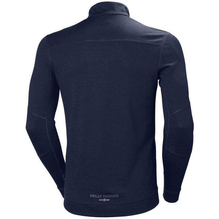 Helly Hansen Lifa Baselayer  Merino Half Zip Long Sleeve Shirt Navy 2 Rear 