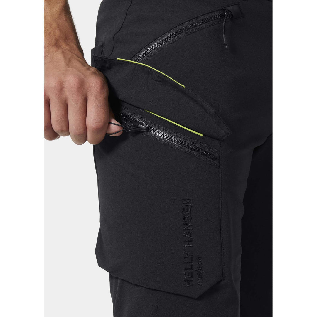 Helly Hansen Magni Evolution HH Connect 4-Way-Stretch Cargo Shorts Black Feature 1#colour_black