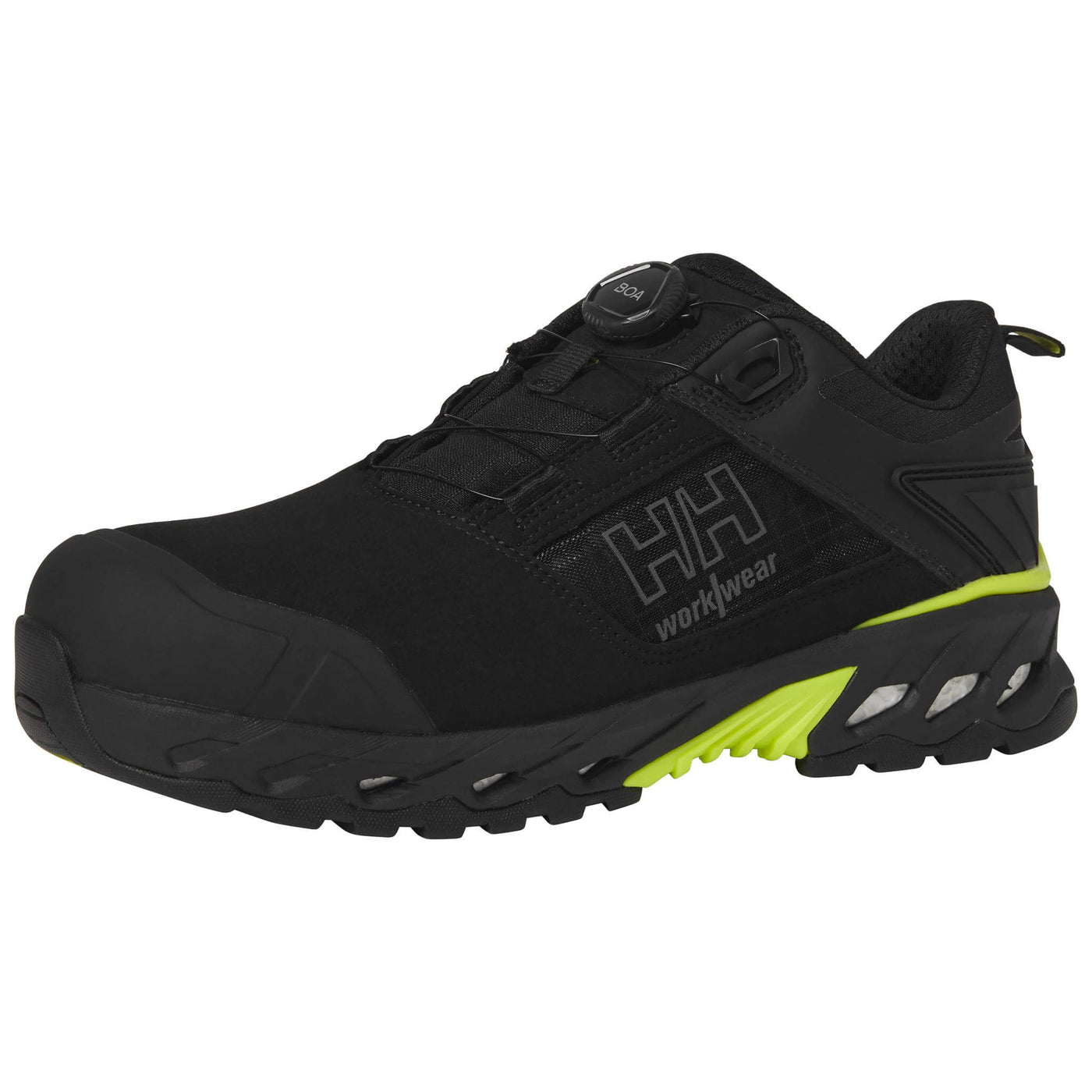 Helly Hansen Magni Evolution Lightweight Boa S1PL Aluminum Toe Safety Sandals Black/Dark Lime Angle#colour_black-dark-lime