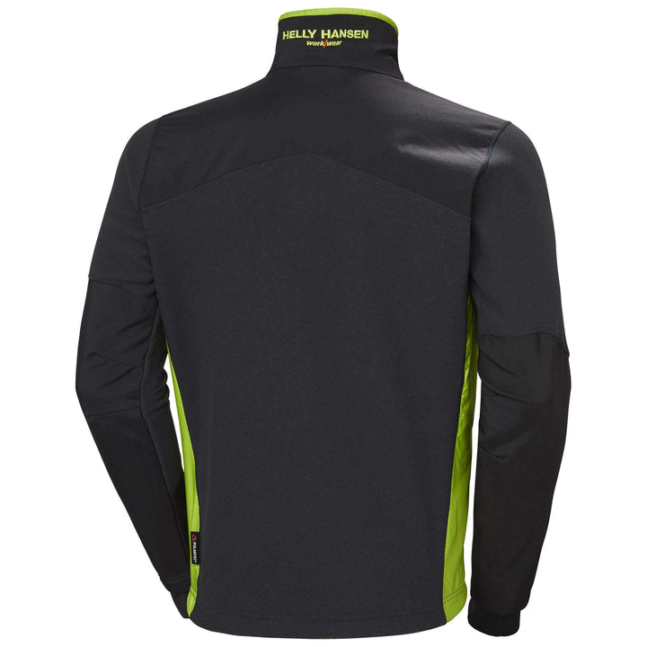 Helly Hansen Magni Fleece Jacket Black/Dark Lime 2 Rear #colour_black-dark-lime