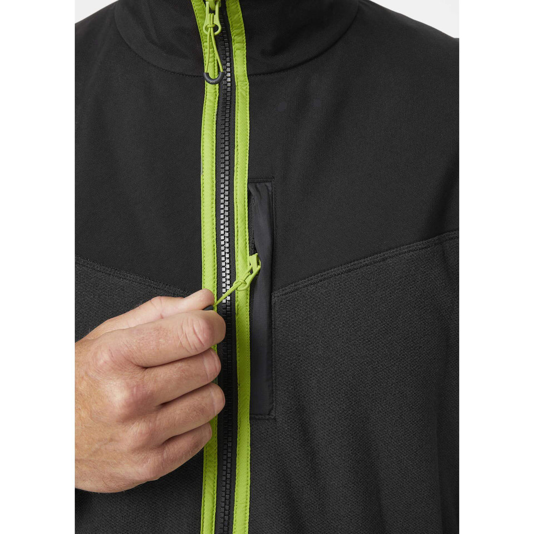 Helly Hansen Magni Fleece Jacket Black/Dark Lime 5 Feature 1#colour_black-dark-lime