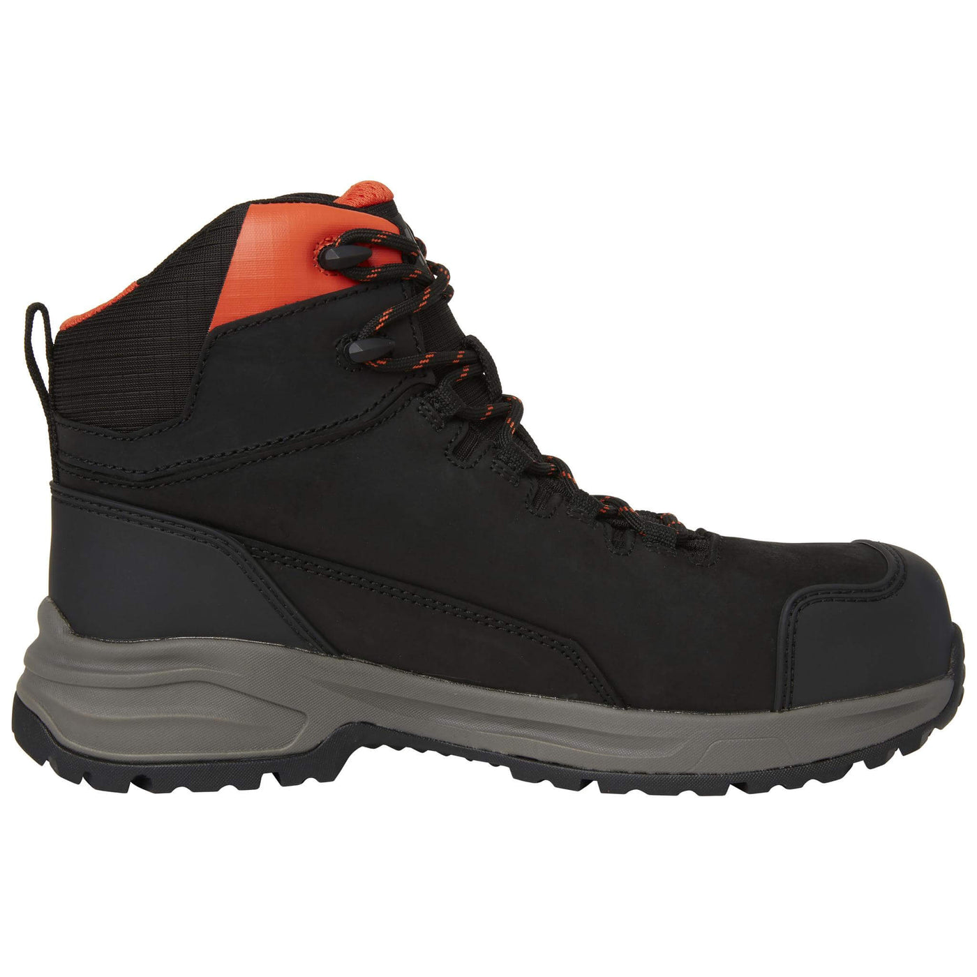 Helly Hansen Manchester LTR Mid S7L HT Waterproof Lightweight Breathable Metal-free Safety Boots Black/Grey Side#colour_black-grey