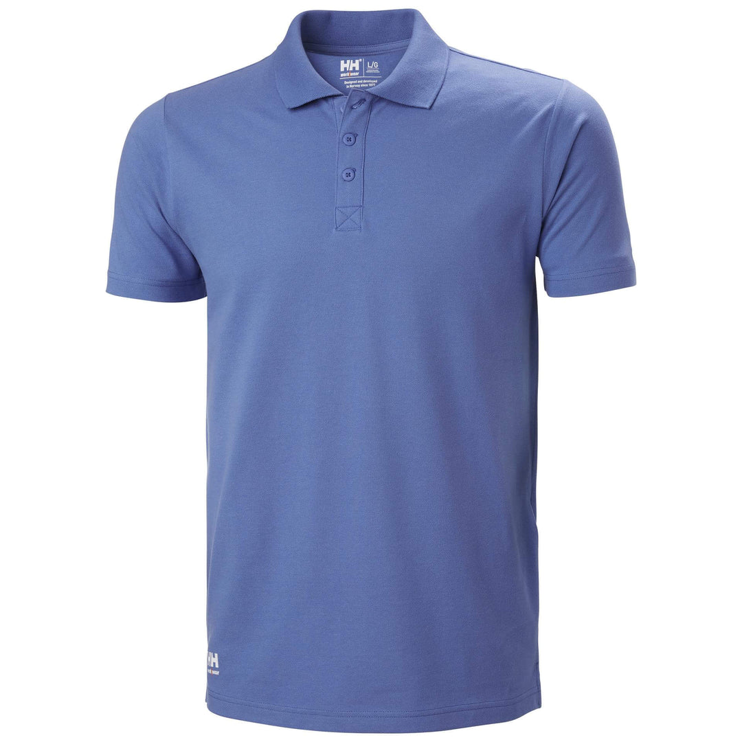 Helly Hansen Manchester Polo Shirt Stone Blue Front#colour_stone-blue