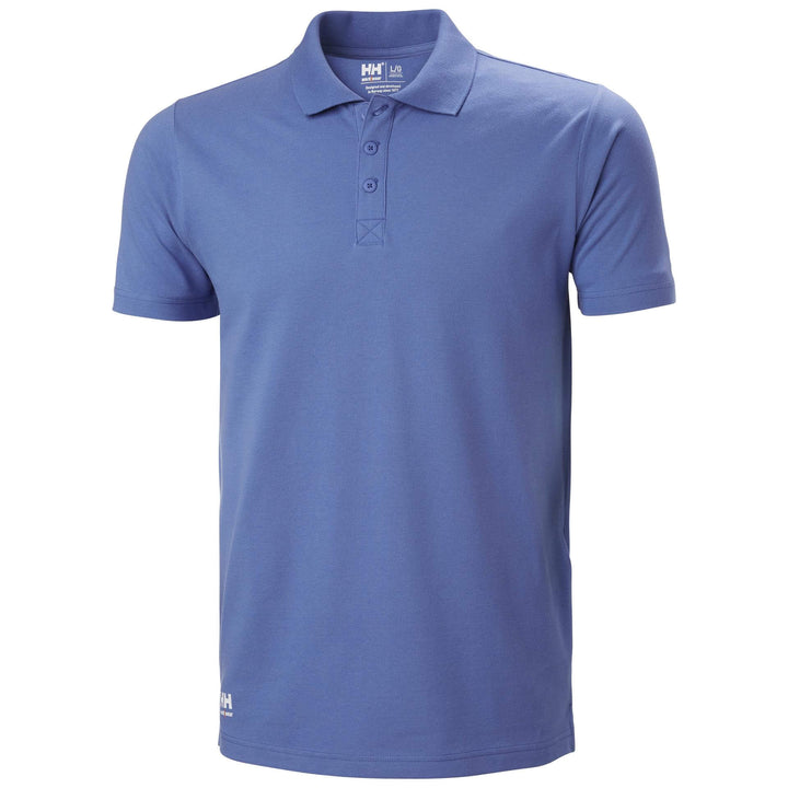 Helly Hansen Manchester Polo Shirt Stone Blue Front#colour_stone-blue