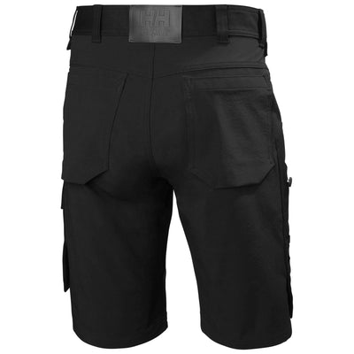 Helly Hansen Oxford 4X HH Connect Lighteight 4-Way-Stretch Work Shorts Black Back#colour_black