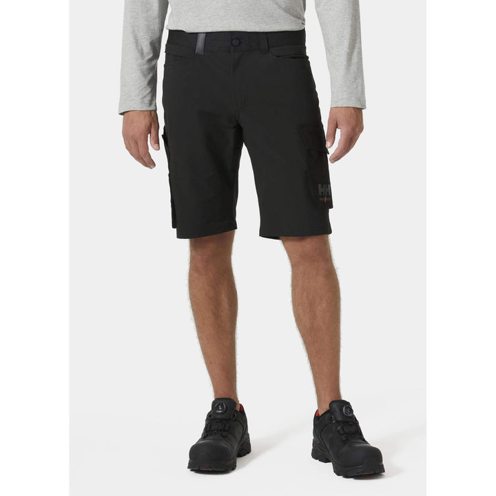 Helly Hansen Oxford 4X HH Connect Lighteight 4-Way-Stretch Work Shorts Black OnBody 1#colour_black