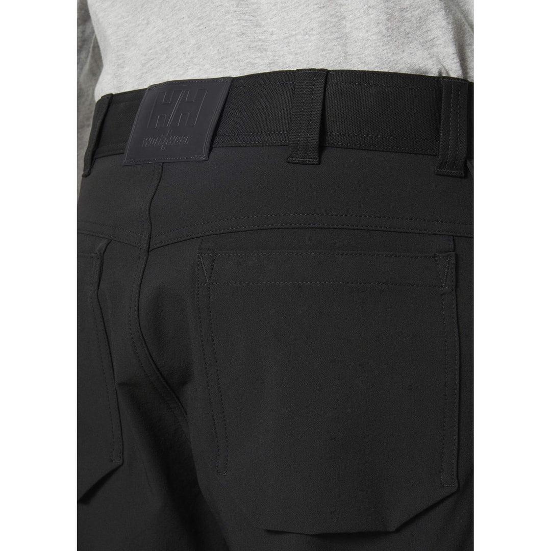 Helly Hansen Oxford 4X HH Connect Lighteight 4-Way-Stretch Work Shorts Black Feature 1#colour_black