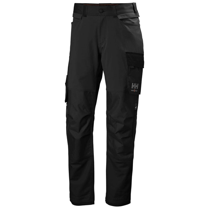 Helly Hansen Oxford 4X HH Connect Lightweight Stretch Work Pants Black Front#colour_black