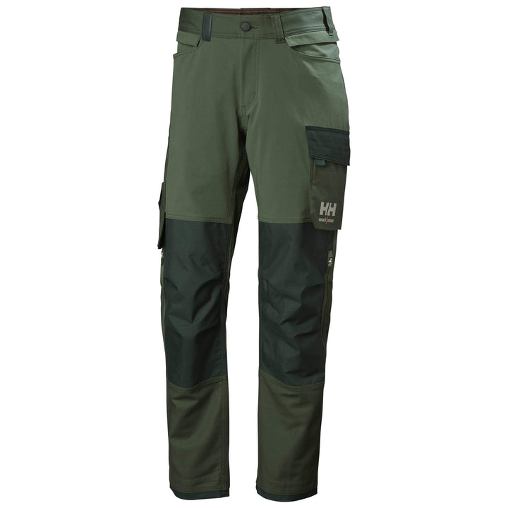 Helly Hansen Oxford 4X HH Connect Lightweight Stretch Work Pants Spruce/Darkest Spruce Front#colour_spruce-darkest-spruce