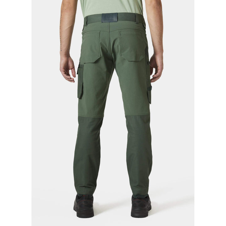 Helly Hansen Oxford 4X HH Connect Lightweight Stretch Work Pants Spruce/Darkest Spruce OnBody 2#colour_spruce-darkest-spruce