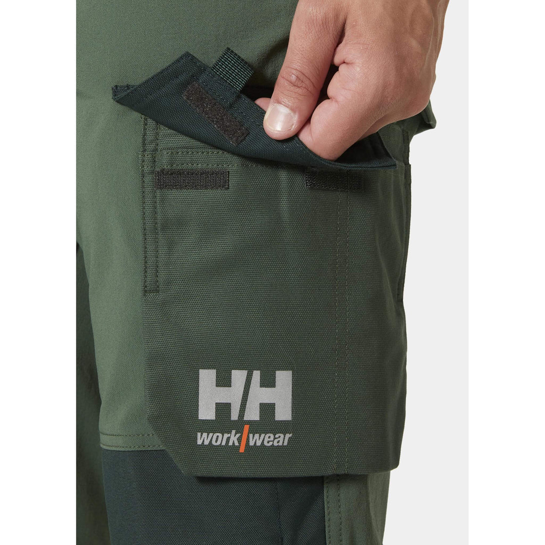 Helly Hansen Oxford 4X HH Connect Lightweight Stretch Work Pants Spruce/Darkest Spruce Feature 4#colour_spruce-darkest-spruce